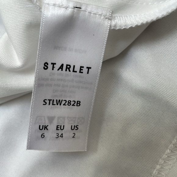 Starlet London Selena Embellished Plunge Mini Dress Sequins White Gold 2 New - Picture 15 of 15